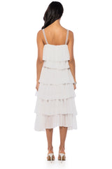 ROSE TIERED SLEEVELESS MAXI DRESS IN WHITE