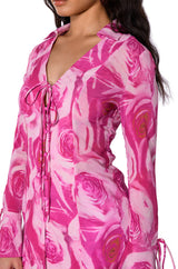 ROSEY TIE FRONT BLOUSE