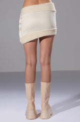 ROSIE FUR TRIM JACKET AND MINI SKIRT SET