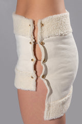 ROSIE FUR TRIM JACKET AND MINI SKIRT SET