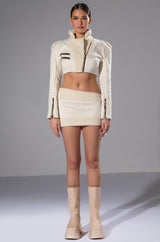 ROSIE FUR TRIM JACKET AND MINI SKIRT SET