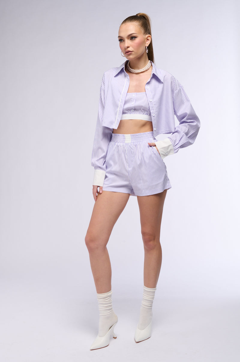 ROWAN POPLIN STRIPE SHORT