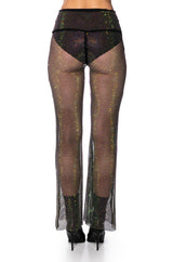 ROXY RHINESTONE MESH STRAIGHT LEG PANT