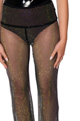 ROXY RHINESTONE MESH STRAIGHT LEG PANT