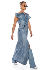 RULE THE WORLD DENIM MAXI DRESS
