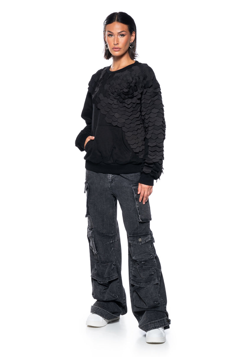 RUN IT TEXTURED CREWNECK