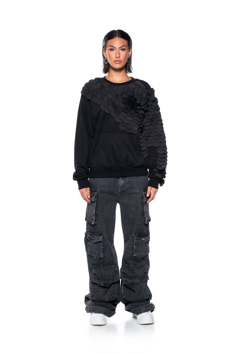 RUN IT TEXTURED CREWNECK