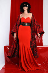 RUN THE WORLD STRAPLESS MAXI DRESS