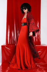 RUN THE WORLD STRAPLESS MAXI DRESS