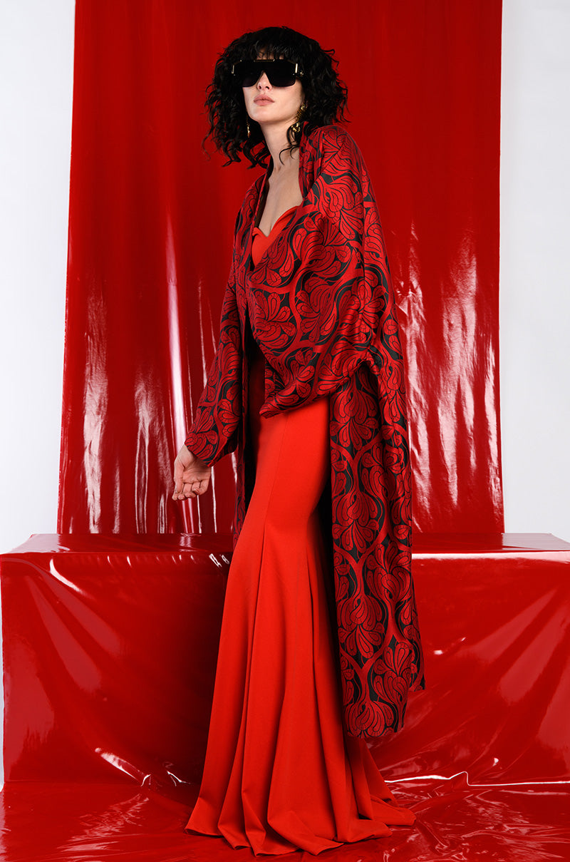 RUN THE WORLD STRAPLESS MAXI DRESS