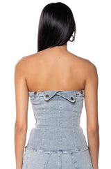 RYAN STRAPLESS DENIM TOP
