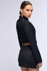 SABRINA PINSTRIPE BUTTON DOWN BLOUSE