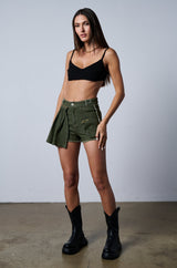 SAIL AWAY DETACHABLE SKIRT OVERLAY DENIM MINI SHORT