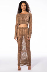 SAND DUNES LONG SLEEVE TOP AND MAXI SKIRT SET