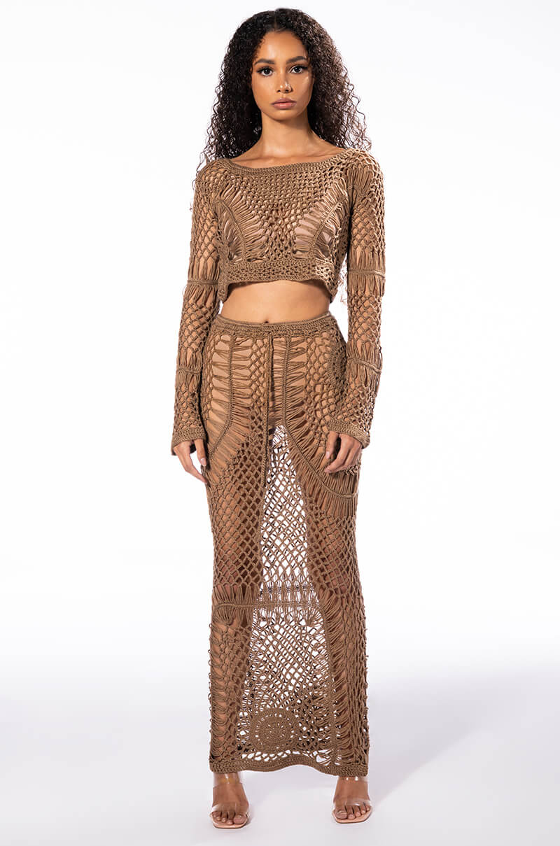 SAND DUNES LONG SLEEVE TOP AND MAXI SKIRT SET