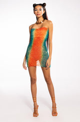 SANGRIA TEXTURED TUBE MINI DRESS