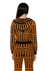 SAVANNAH ORANGE ZIP UP CARDIGAN