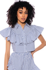 ALICE RUFFLE DETAIL POPLIN SHIRT