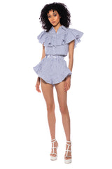 ALICE RUFFLE DETAIL POPLIN SHIRT