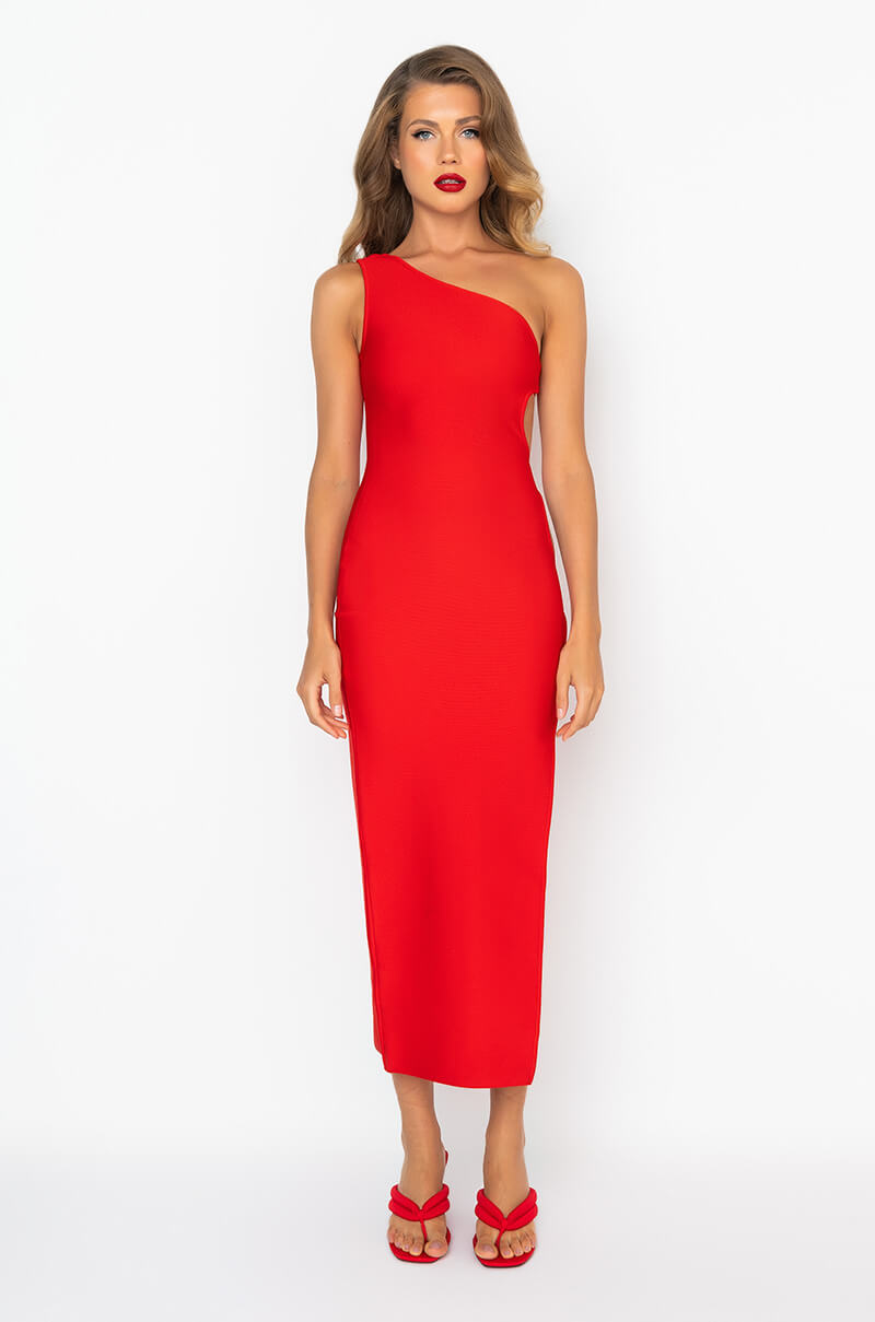 SAVE IT FOR THE DANCE ONE SLEEVE MAXI DRESS