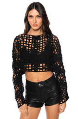 SEASIDE WOVEN HIGH LOW LONG SLEEVE BLOUSE