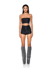 SECOND SKIN RHINESTONE SHORT
