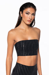 SECOND SKIN RHINESTONE TUBE BRALETTE