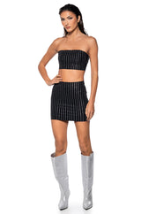 SECOND SKIN RHINESTONE TUBE BRALETTE