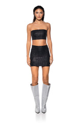 SECOND SKIN RHINESTONE TUBE BRALETTE