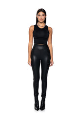 SECOND SKIN ZIP BACK FAUX LEATHER LEGGING