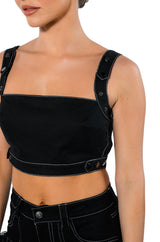 SECRET ADMIRER DENIM CROP TOP