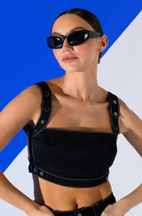 SECRET ADMIRER DENIM CROP TOP