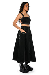 SECRET ADMIRER DENIM CROP TOP