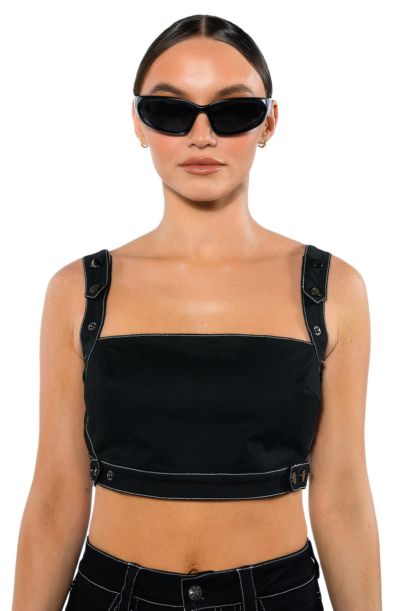 SECRET ADMIRER DENIM CROP TOP