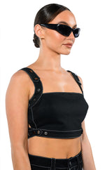 SECRET ADMIRER DENIM CROP TOP