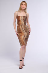 SECRET AFFAIR COWL NECK MIDI DRESS