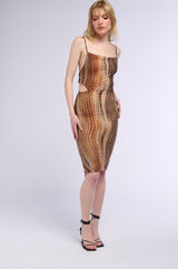 SECRET AFFAIR COWL NECK MIDI DRESS