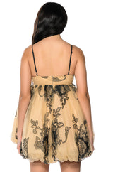 SECRET GARDENS EMPIRE WAIST BUBBLE SKIRT MINI DRESS