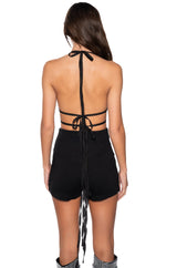 SECRET LOVER BUTTERFLY HATLER NECK TOP