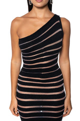 SECRET SAFE ONE SHOULDER MINI DRESS