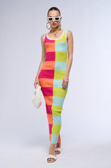 SEEING DOUBLE COLOR BLOCKED MAXI DRESS