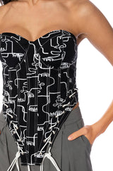 SEEING DOUBLE LACE UP CORSET