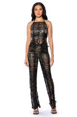 SENORITA EMBELLISHED HALTER TOP