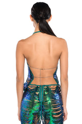 SENORITA EMBELLISHED HALTER TOP