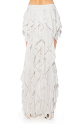 SERENITY RUFFLED PANT IN WHITE