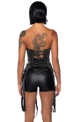 SERVING LOOKS DENIM EMBELLISHED CORSET