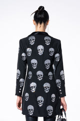 SERVING LOOKS IN THIS FASHION BLAZER WITH RHINESTONE SKULLS