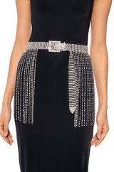 SHAKE A TAIL FEATHER RHINESTONE FRINGE SKIRT BELT