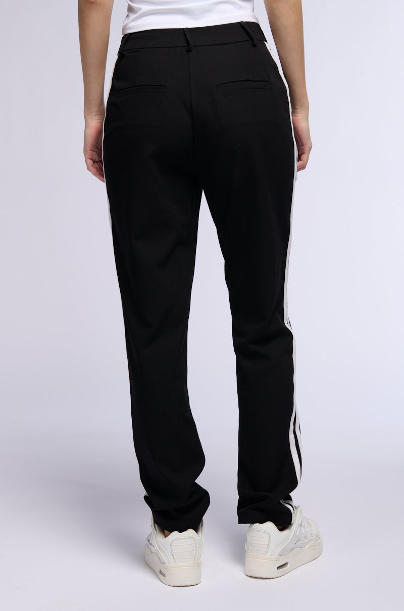 SHE A RIDER STRIPED WOVEN TROUSERS