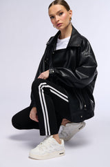 SHE A RIDER STRIPED WOVEN TROUSERS